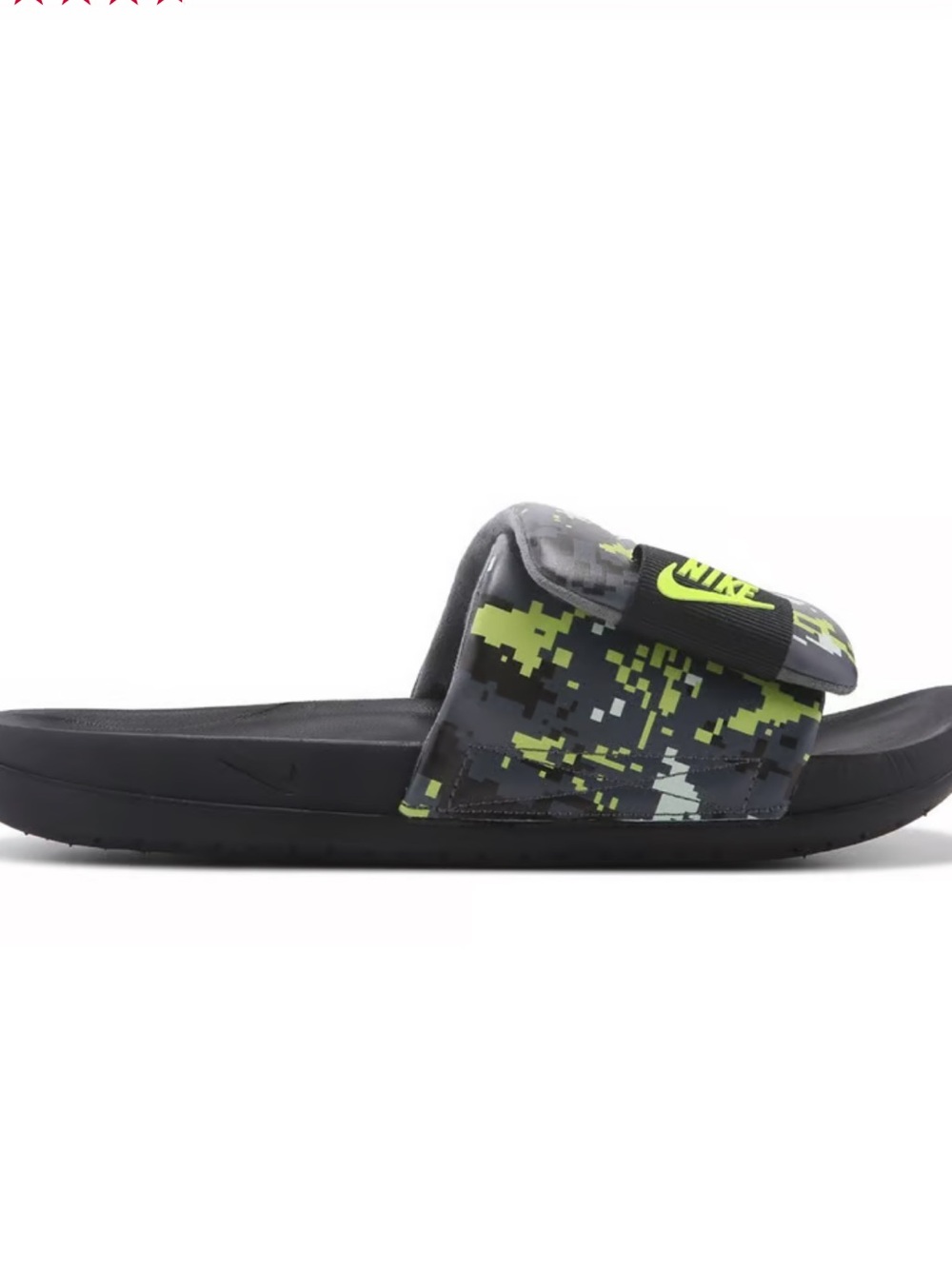 Nike Black & Green Adjustable Slide Sandals with box